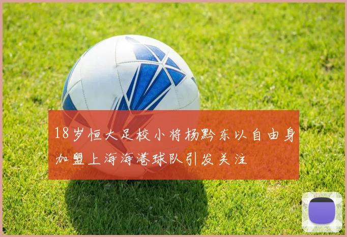 18岁恒大足校小将杨黔东以自由身加盟上海海港球队引发关注