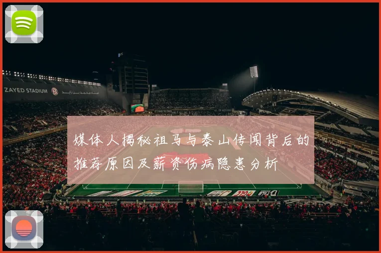 媒体人揭秘祖马与泰山传闻背后的推荐原因及薪资伤病隐患分析